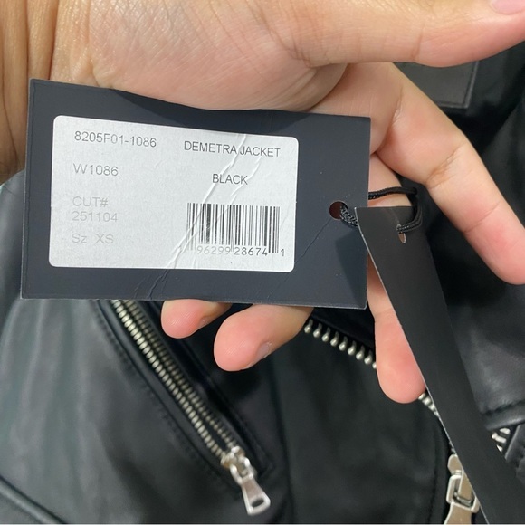 Paige Demetra Leather Moto Jacket Sz XS - Picture 5 of 10